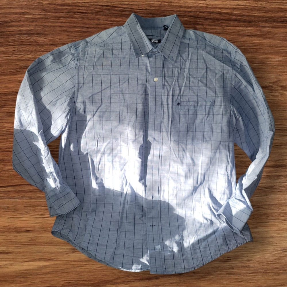 Izod Plaid Button-down Long Sleeve Shirt Men's Size Large